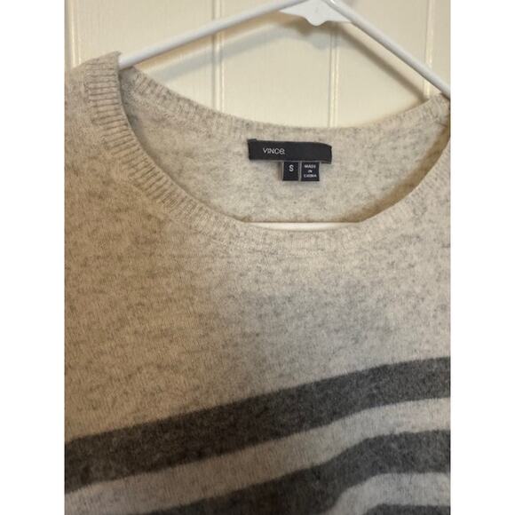 Vince 100% Cashmere Striped Crew Neck Sweater S - Picture 3 of 6
